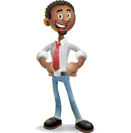 3D Style African-American Businessman Puppet